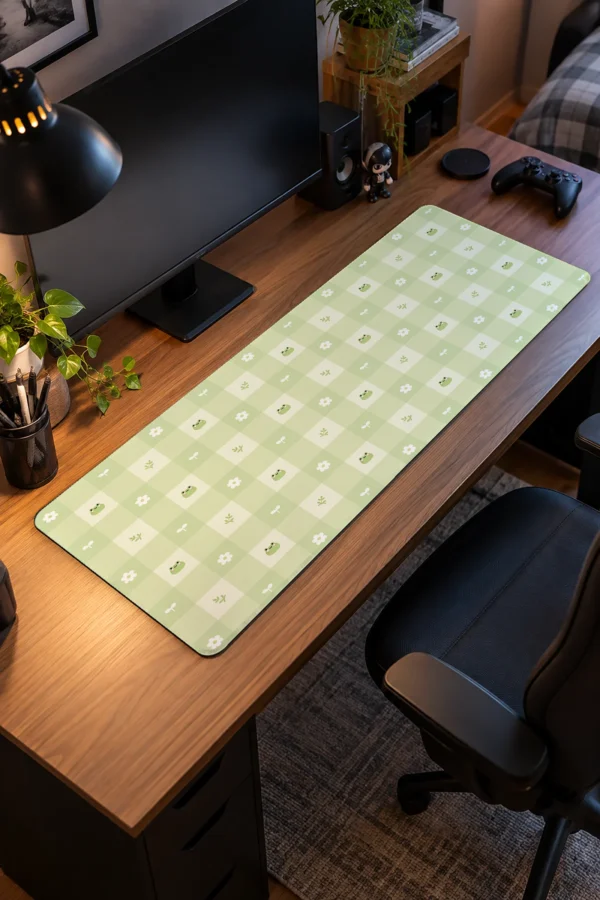 Froggy Gingham Gaming Mousepad