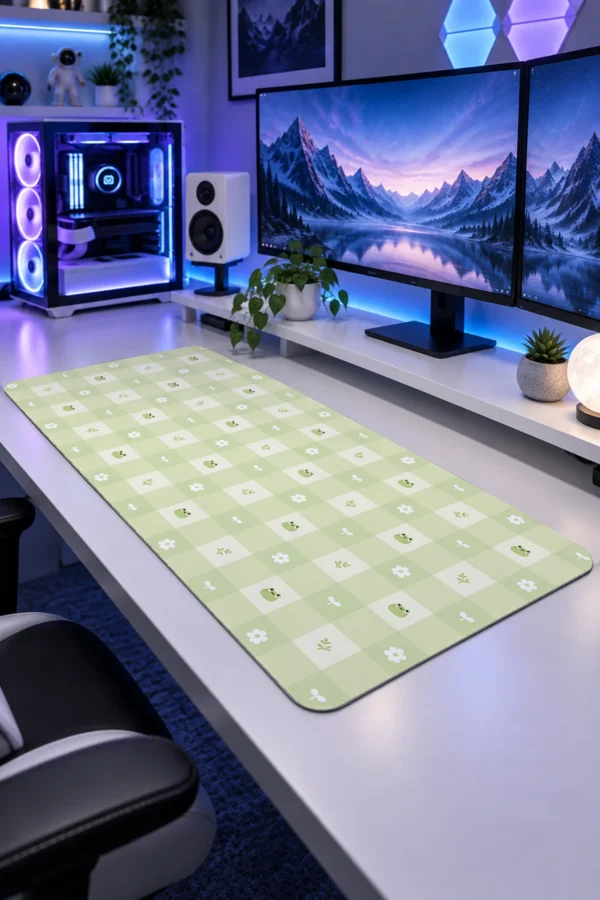 Froggy Gingham Gaming Mousepad