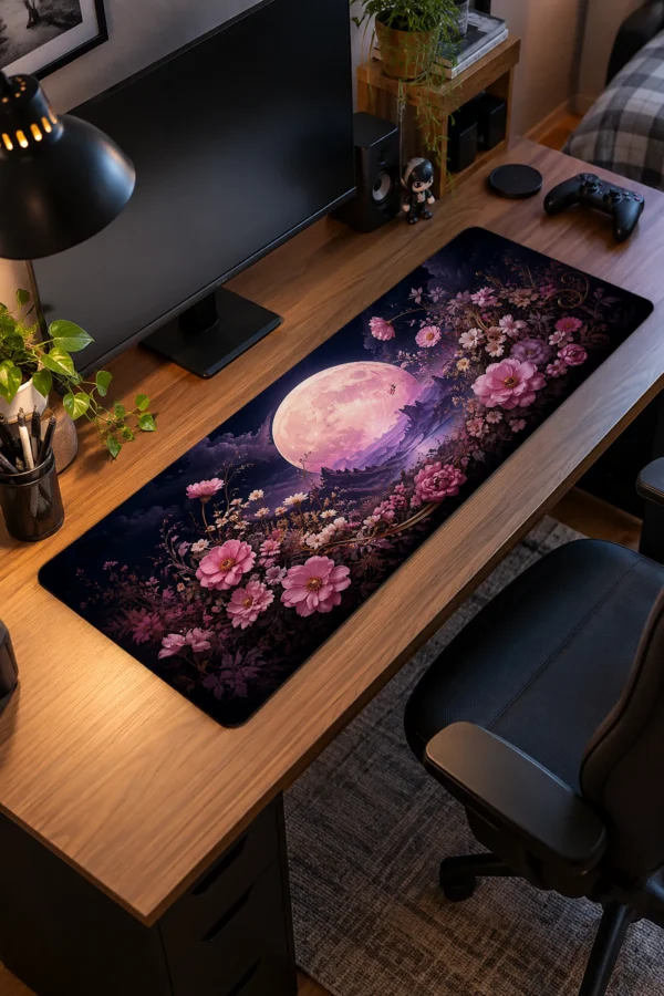 Rose Moon Garden Gaming Mousepad
