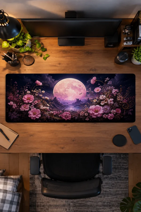 Rose Moon Garden Gaming Mousepad