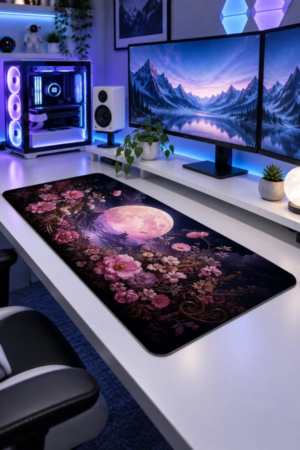 Rose Moon Garden Gaming Mousepad