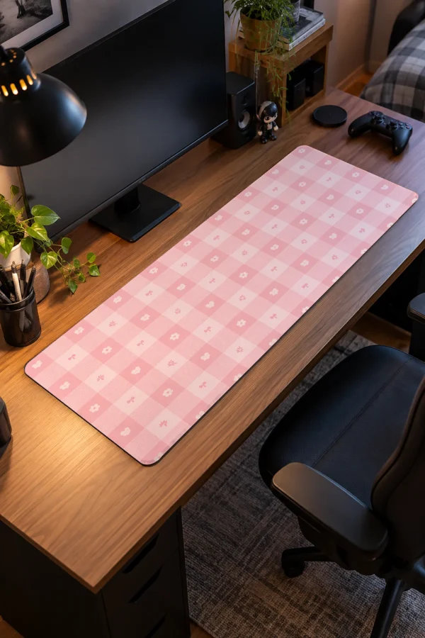Blush Picnic Plaid Gaming Mousepad