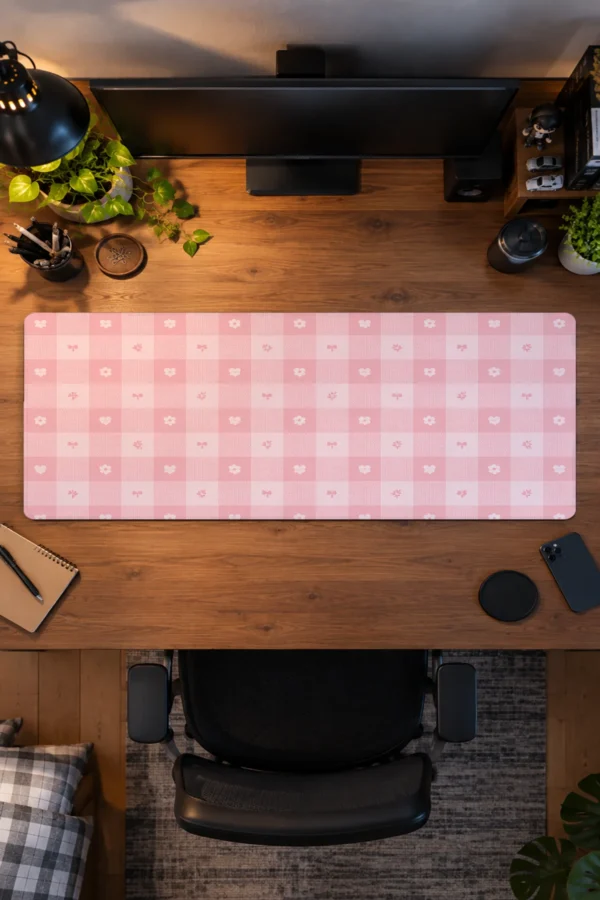 Blush Picnic Plaid Gaming Mousepad