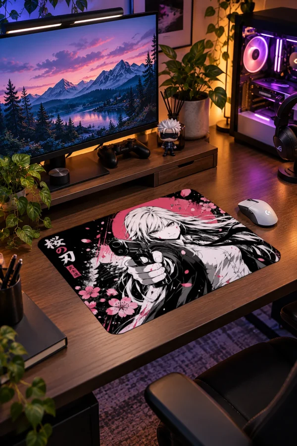 Sakura Gunslinger Gaming Mousepad