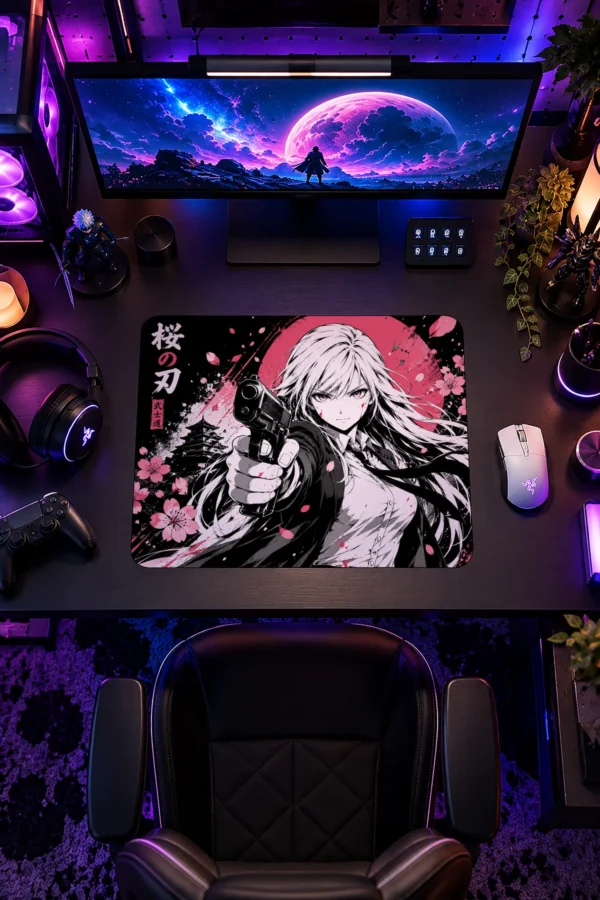 Sakura Gunslinger Gaming Mousepad