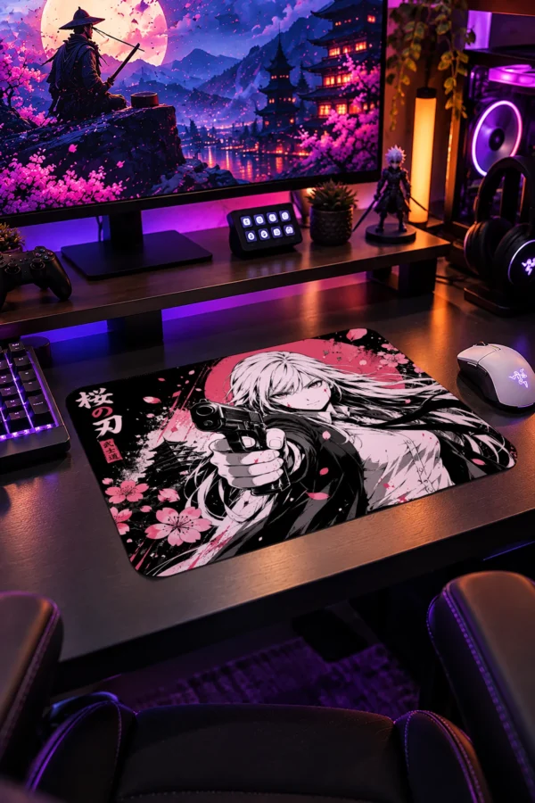 Sakura Gunslinger Gaming Mousepad