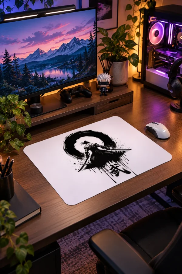 Brushstroke Warrior Gaming Mousepad