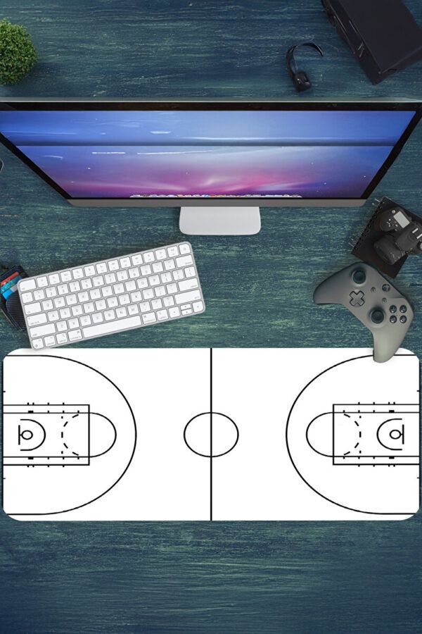 Basketbol Sahası Beyaz Gaming Mousepad
