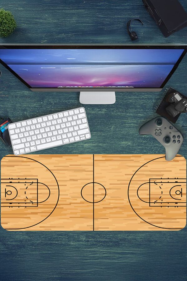 Basketbol Sahası Sarı Gaming Mousepad