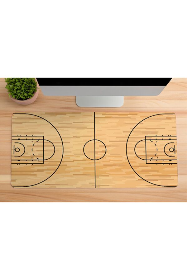 Basketbol Sahası Sarı Gaming Mousepad