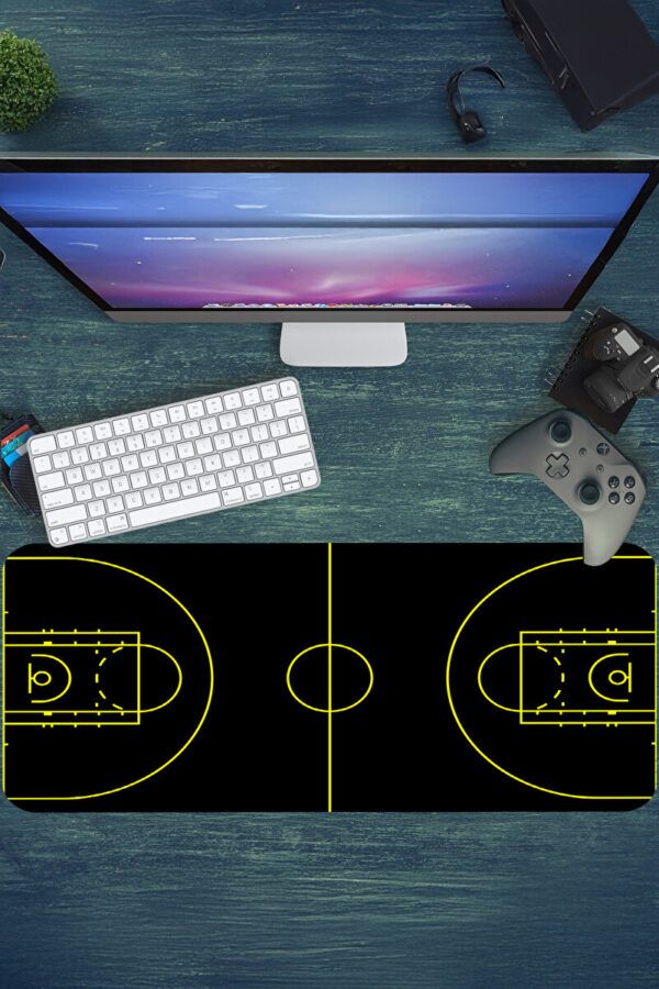 Basketbol Sahası Siyah Gaming Mousepad