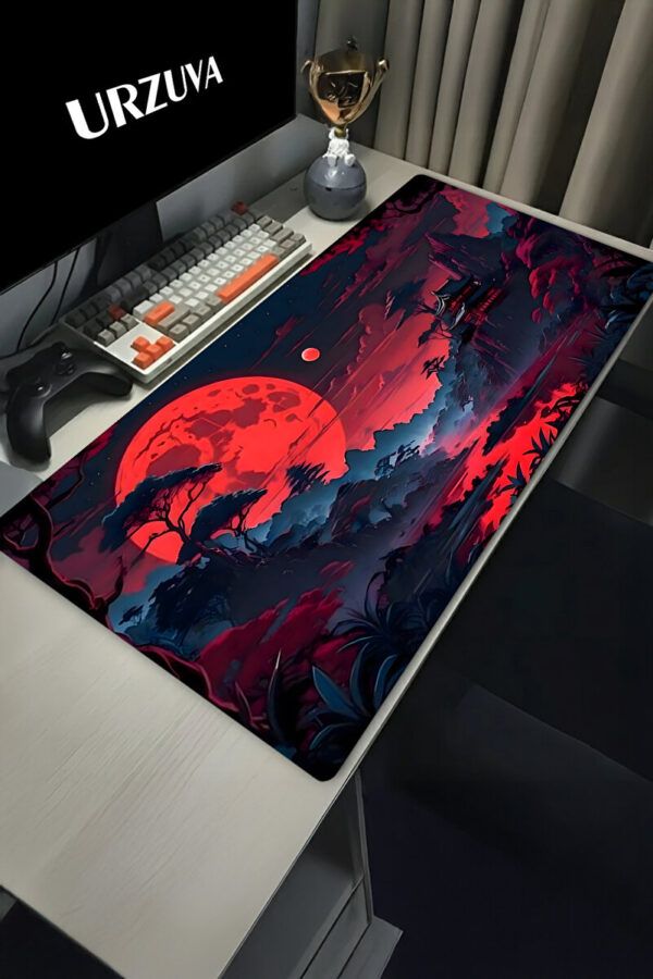 Crimson Moonrise Gaming Mousepad