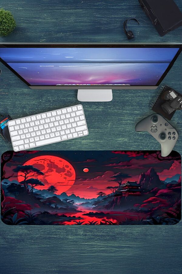 Crimson Moonrise Gaming Mousepad