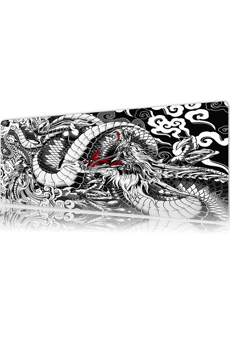 Ember Dragon Siyah Beyaz Gaming Mousepad