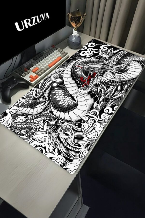 Ember Dragon Siyah Beyaz Gaming Mousepad