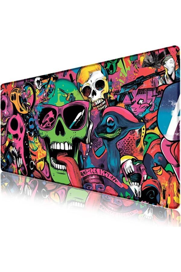 Neon Skull Riot Gaming Mousepad