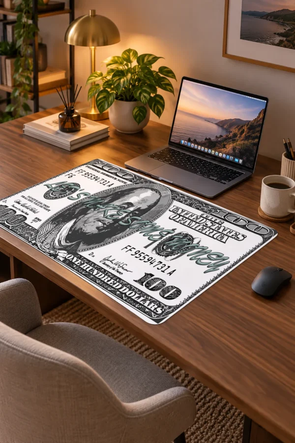 100 Dollar Printed Dizüstü Gaming Mousepad