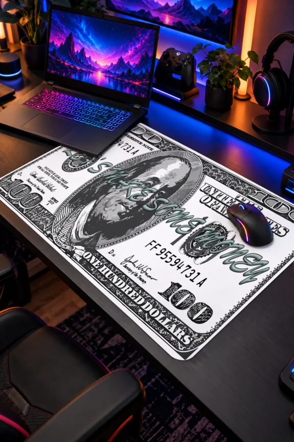 100 Dollar Printed Dizüstü Gaming Mousepad