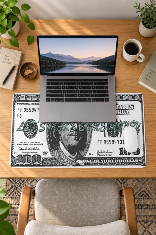 100 Dollar Printed Dizüstü Gaming Mousepad