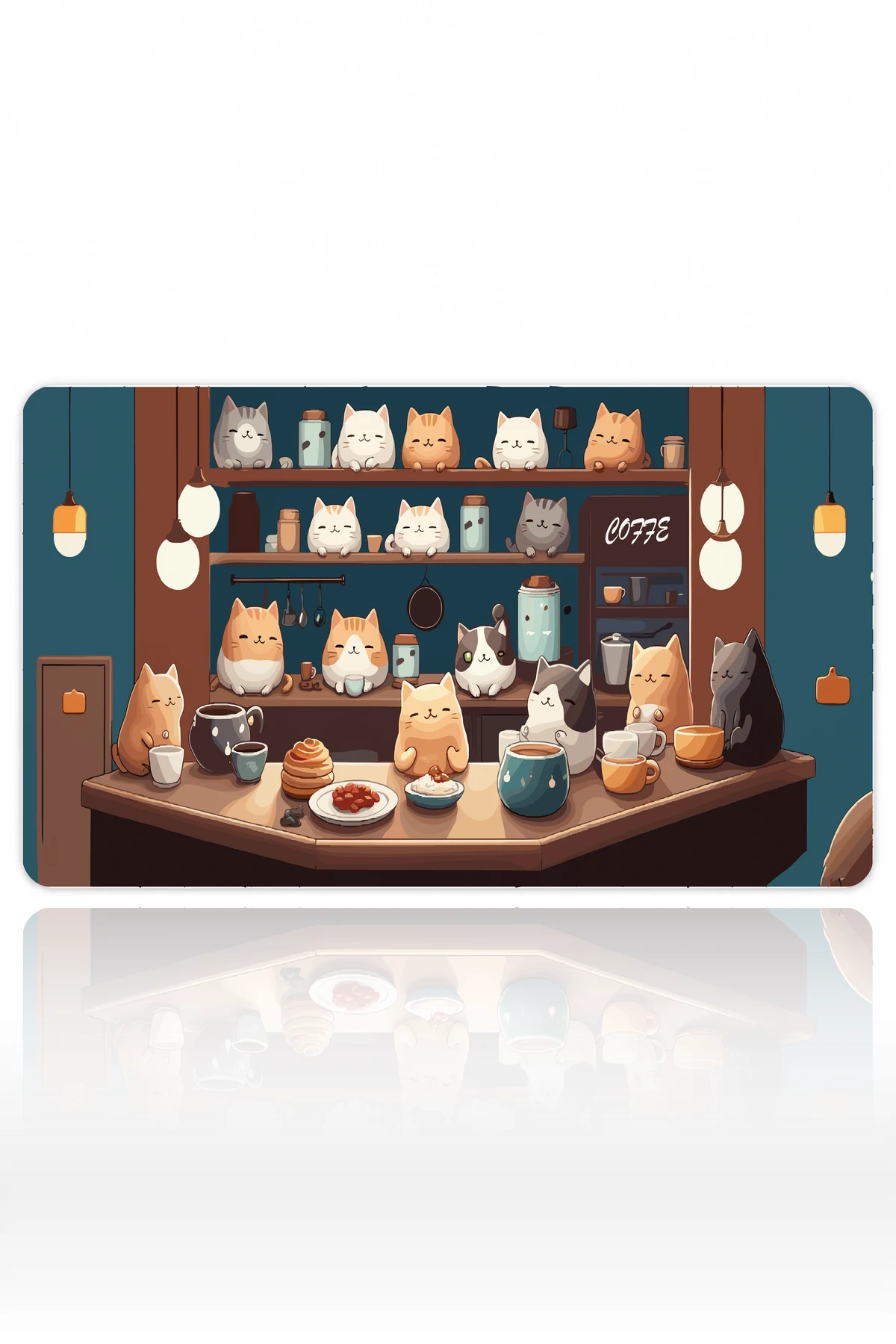 Cat Cafe Harmony 60x40 Gaming Mousepad Cat Cafe Harmony Dizüstü Gaming Mousepad