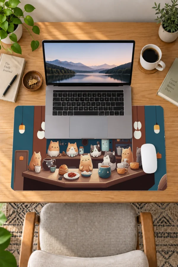 Cat Cafe Harmony 60x40 Gaming Mousepad Cat Cafe Harmony Dizüstü Gaming Mousepad