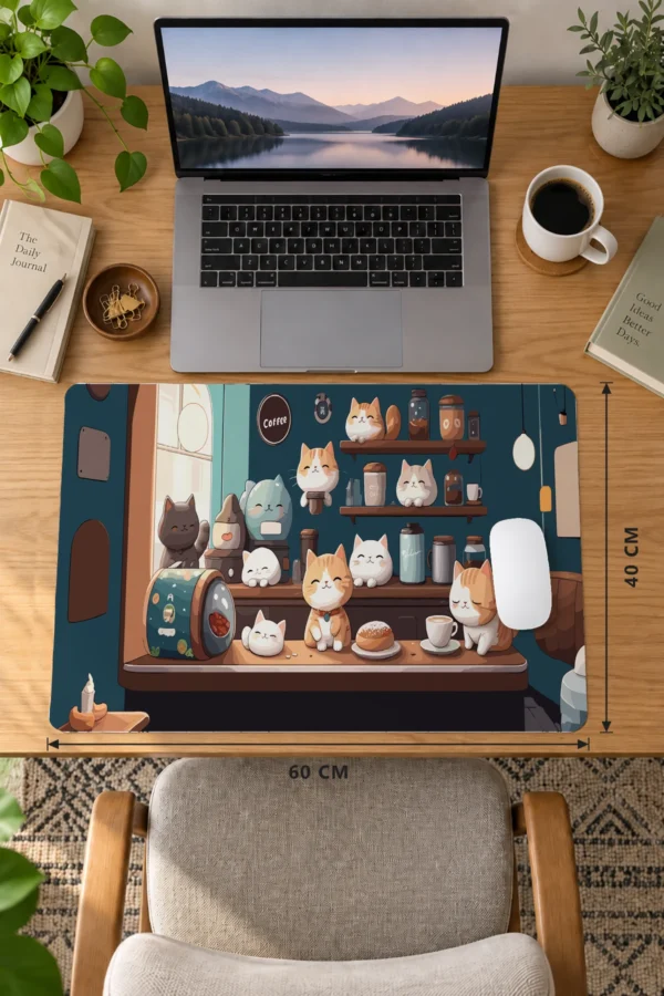 Cat Cafe Harmony 2 Dizüstü Gaming Mousepad