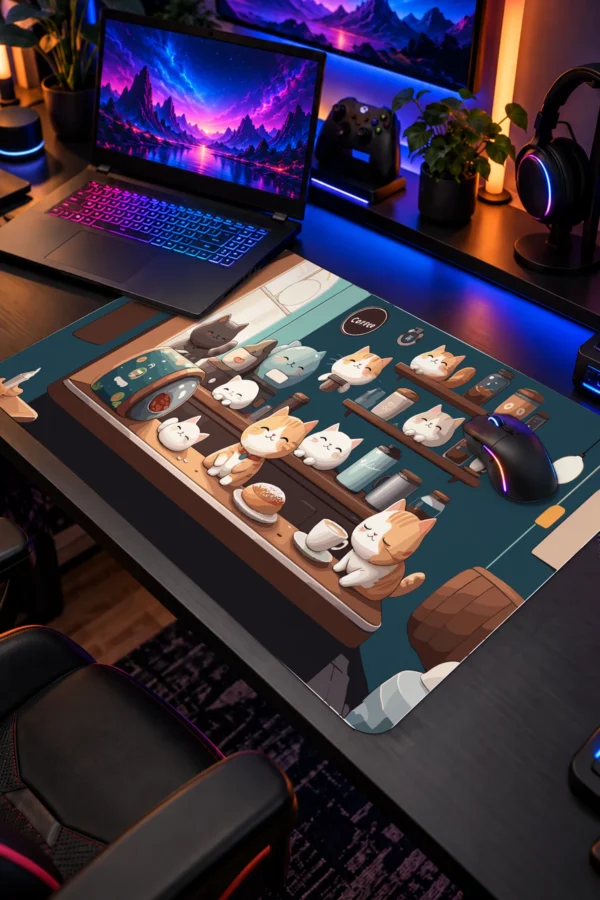 Cat Cafe Harmony 2 Dizüstü Gaming Mousepad