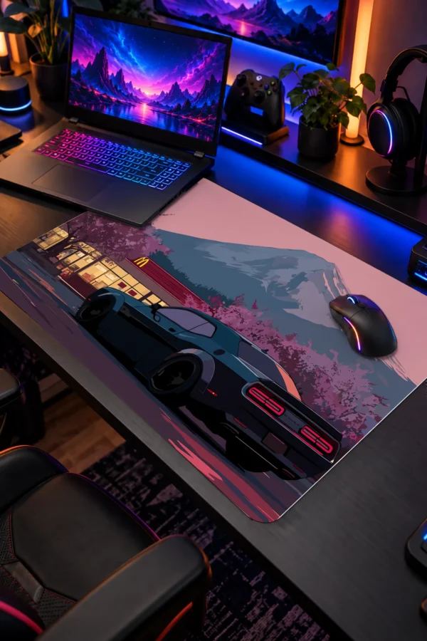 Neon Sakura Drive 60x40 Gaming Mousepad Araba Modelleri Neon Sakura Drive Dizüstü Gaming Mousepad