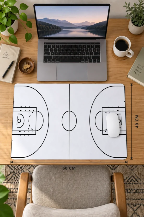 Basketball Beyaz 60x40 Gaming Mousepad Basketball Beyaz Dizüstü Gaming Mousepad