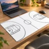 Basketball Beyaz 60x40 Gaming Mousepad Basketball Beyaz Dizüstü Gaming Mousepad