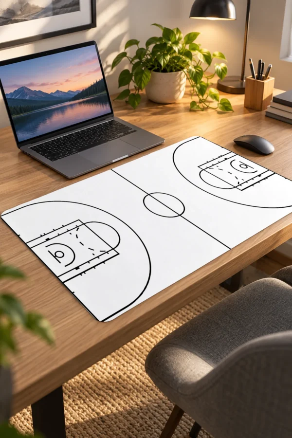 Basketball Beyaz 60x40 Gaming Mousepad Basketball Beyaz Dizüstü Gaming Mousepad