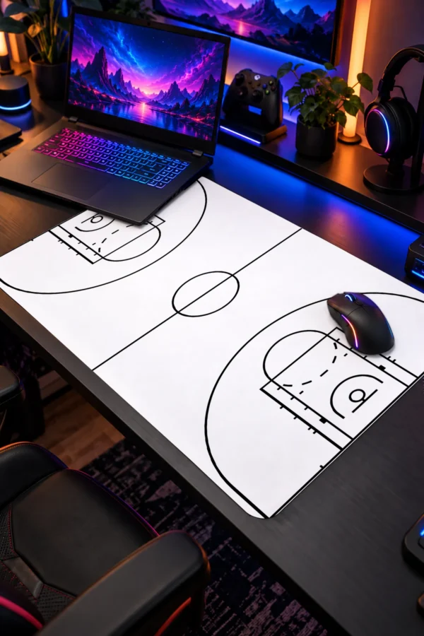 Basketball Beyaz 60x40 Gaming Mousepad Basketball Beyaz Dizüstü Gaming Mousepad