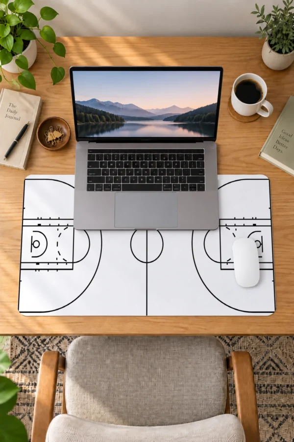 Basketball Beyaz 60x40 Gaming Mousepad Basketball Beyaz Dizüstü Gaming Mousepad