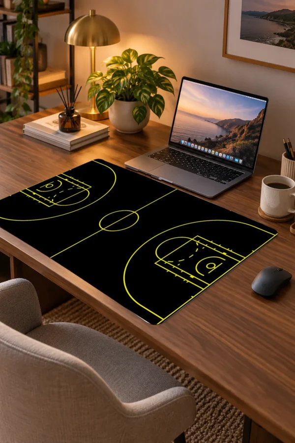 Basketball Siyah Sarı 60x40 Gaming Mousepad Basketball Siyah Sarı Dizüstü Gaming Mousepad