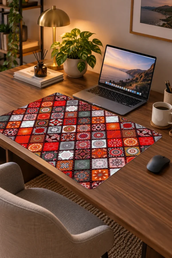 Crimson Mosaic Harmony 60x40 Gaming Mousepad Mosaic Harmony Dizüstü Gaming Mousepad