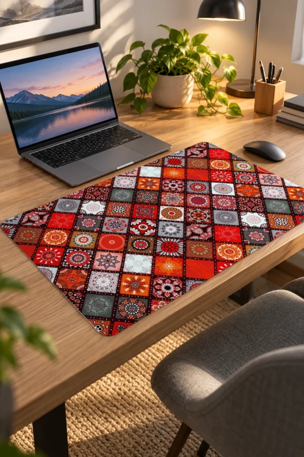 Crimson Mosaic Harmony 60x40 Gaming Mousepad Mosaic Harmony Dizüstü Gaming Mousepad
