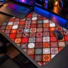 Crimson Mosaic Harmony 60x40 Gaming Mousepad Mosaic Harmony Dizüstü Gaming Mousepad