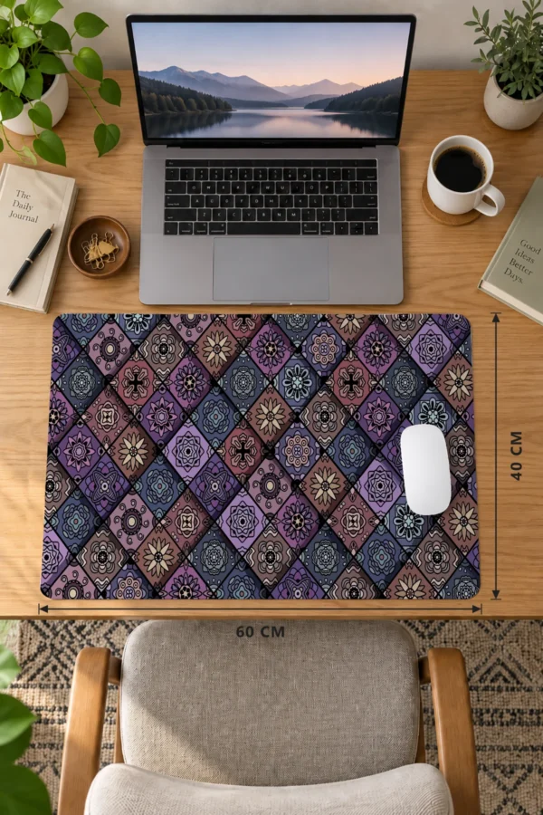Boho Mosaic 60x40 Gaming Mousepad Boho Mosaic Dizüstü Gaming Mousepad