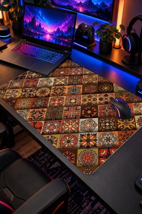 Vintage Mosaic Dizüstü Gaming Mousepad