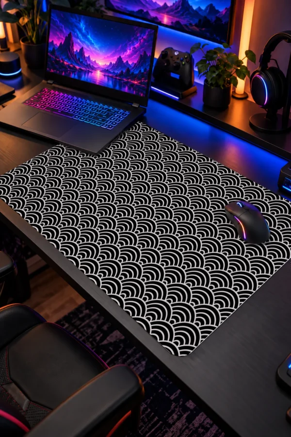 Seigaiha Waves 60x40 Gaming Mousepad Seigaiha WavesGaming Dizüstü Gaming Mousepad