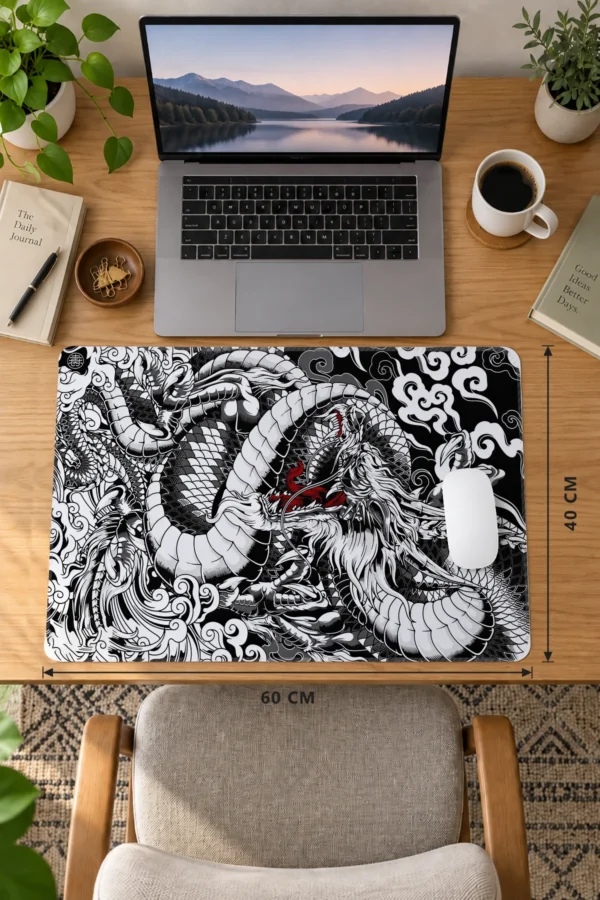 Ember Dragon Siyah Beyaz Dizüstü Gaming Mousepad