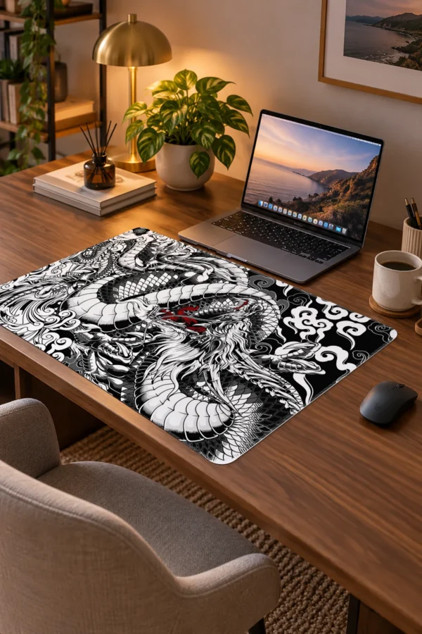 Ember Dragon Siyah Beyaz Dizüstü Gaming Mousepad