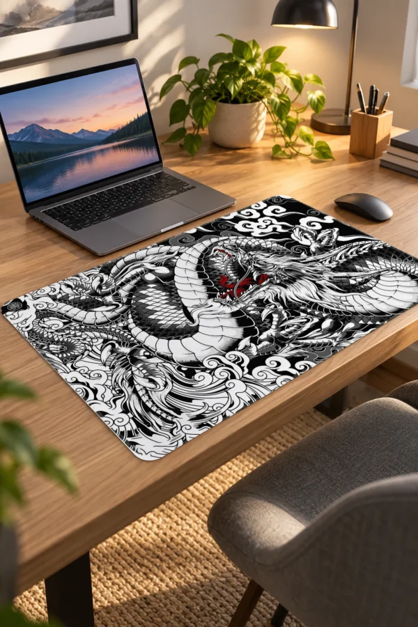 Ember Dragon Siyah Beyaz Dizüstü Gaming Mousepad