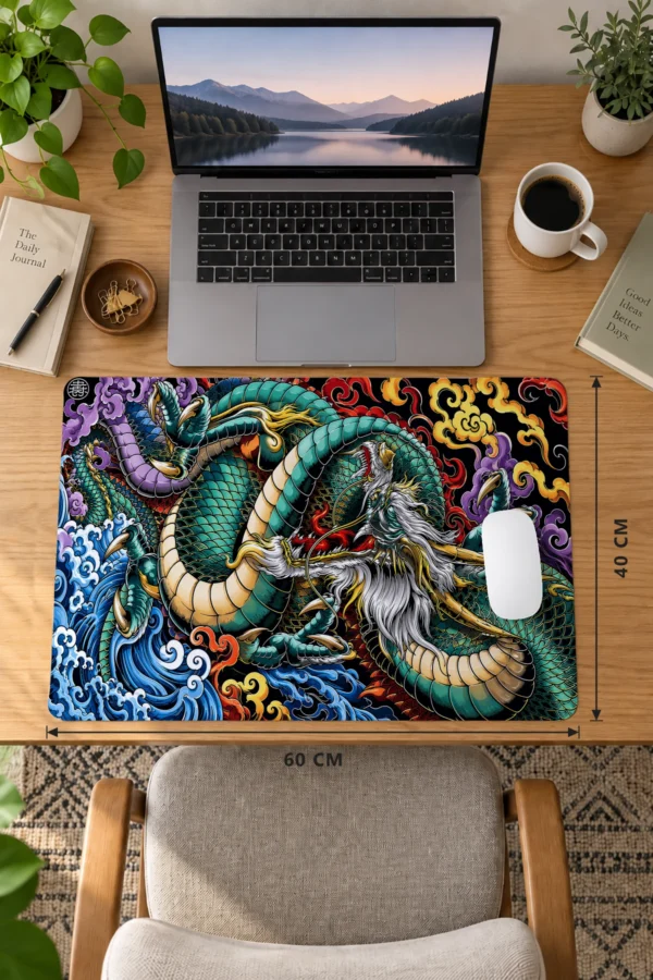 Ember Dragon Yeşil 60x40 Gaming Mousepad Ember Dragon Yeşil Dizüstü Gaming Mousepad
