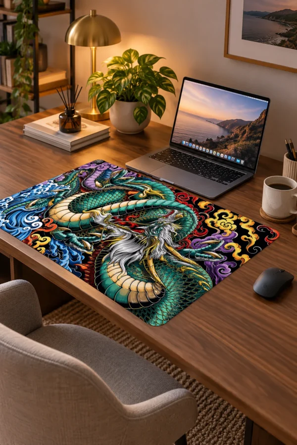 Ember Dragon Yeşil 60x40 Gaming Mousepad Ember Dragon Yeşil Dizüstü Gaming Mousepad