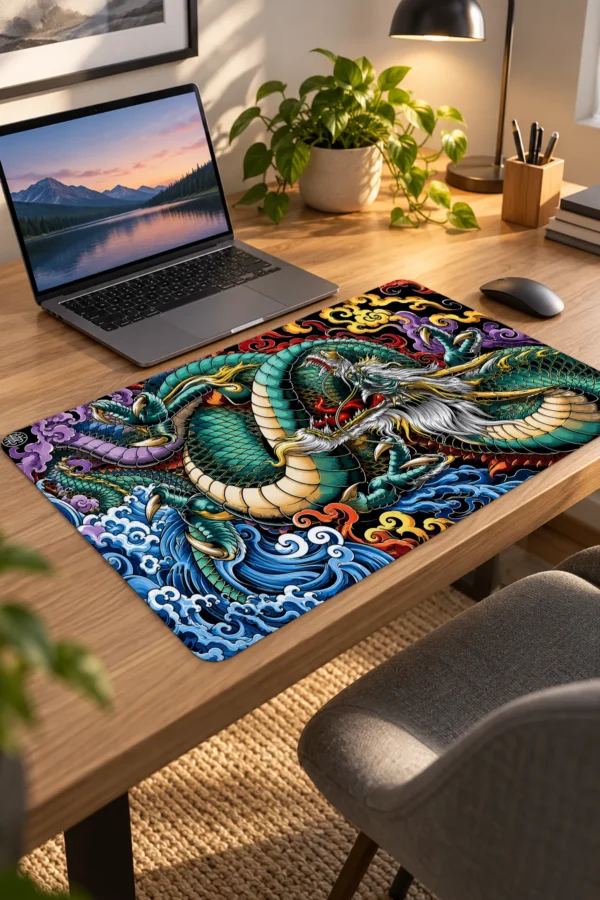 Ember Dragon Yeşil 60x40 Gaming Mousepad Ember Dragon Yeşil Dizüstü Gaming Mousepad