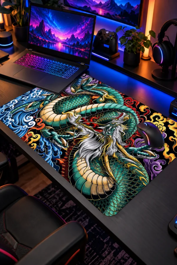 Ember Dragon Yeşil 60x40 Gaming Mousepad Ember Dragon Yeşil Dizüstü Gaming Mousepad