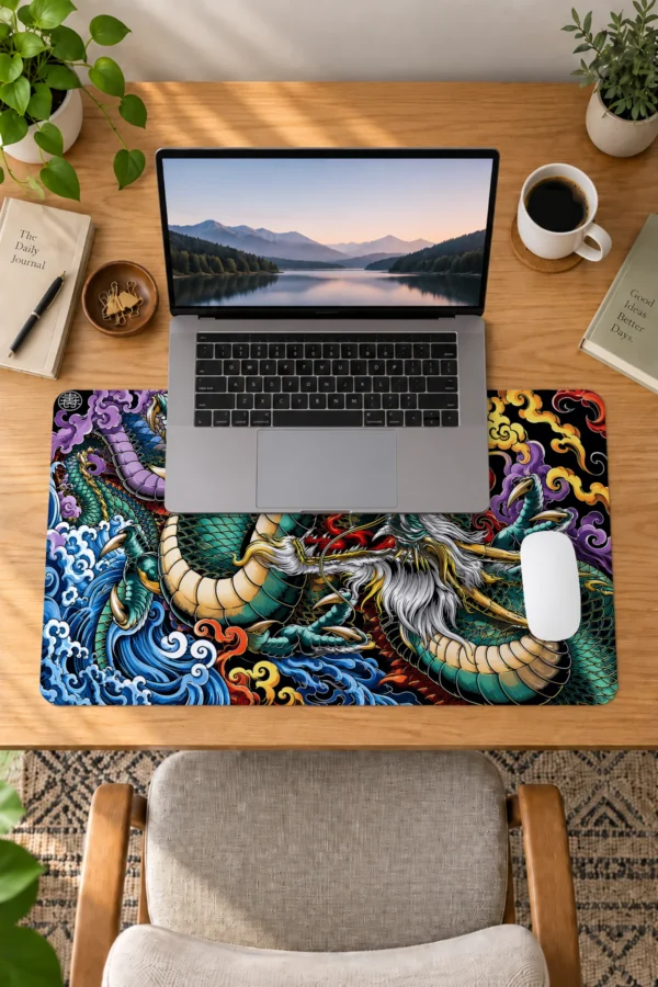 Ember Dragon Yeşil 60x40 Gaming Mousepad Ember Dragon Yeşil Dizüstü Gaming Mousepad