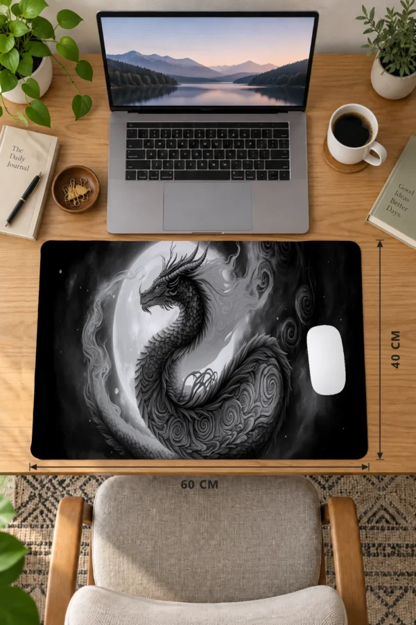 Ashen Moon Wyrm 60x40 Gaming Mousepad Ashen Moon Wyrm Dizüstü Gaming Mousepad