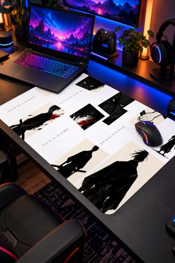 Ronin Manga Panels Dizüstü Gaming Mousepad